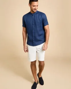 Outlet Dunnes Stores Paul Costelloe Living Men Short Sleeve Linen Grandad Shirt