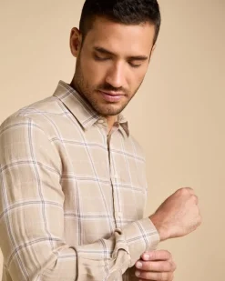 New Dunnes Stores Paul Costelloe Living Men Check Linen Shirt
