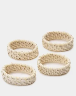 Discount Dunnes Stores Paul Costelloe Living Rattan Napkin Rings - Pack Of 4