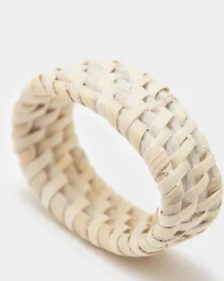 Discount Dunnes Stores Paul Costelloe Living Rattan Napkin Rings - Pack Of 4