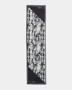 New Dunnes Stores Paul Costelloe Living Studio Black Animal Silk Scarf