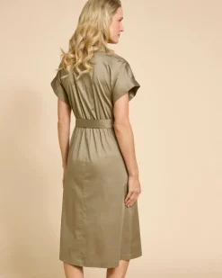 Online Dunnes Stores Paul Costelloe Living Studio Khaki Cotton Shirt Dress