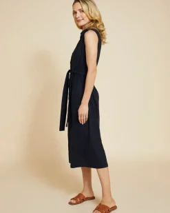 Fashion Dunnes Stores Paul Costelloe Living Studio Navy Sleeveless Shirt Dress