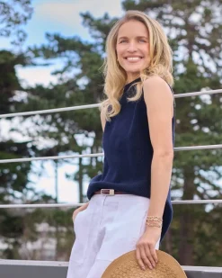 Online Dunnes Stores Paul Costelloe Living Studio Navy Chunky Sleeveless Knit