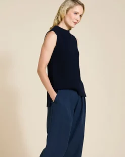 Online Dunnes Stores Paul Costelloe Living Studio Navy Chunky Sleeveless Knit