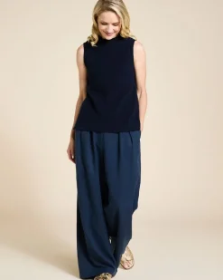 Online Dunnes Stores Paul Costelloe Living Studio Navy Chunky Sleeveless Knit