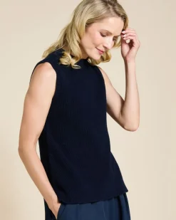 Online Dunnes Stores Paul Costelloe Living Studio Navy Chunky Sleeveless Knit
