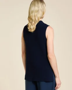 Online Dunnes Stores Paul Costelloe Living Studio Navy Chunky Sleeveless Knit
