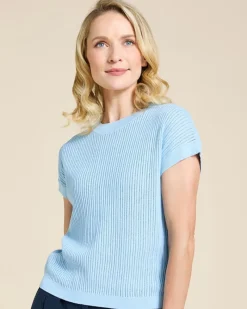Outlet Dunnes Stores Paul Costelloe Living Studio Light Blue Parga Short Sleeve Knit