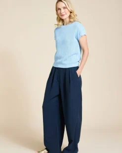 Outlet Dunnes Stores Paul Costelloe Living Studio Light Blue Parga Short Sleeve Knit