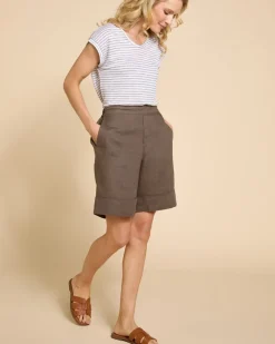 Outlet Dunnes Stores Paul Costelloe Living Studio Khaki Linen Fashion Shorts