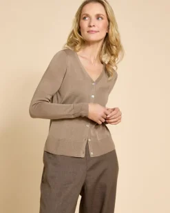 Outlet Dunnes Stores Paul Costelloe Living Studio Mink Linen Short Cardigan