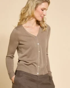Outlet Dunnes Stores Paul Costelloe Living Studio Mink Linen Short Cardigan