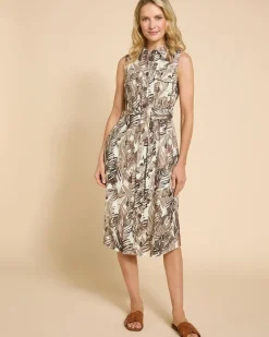 Hot Dunnes Stores Paul Costelloe Living Studio Leaf Print Sleeveless Dress