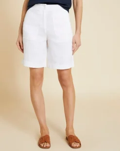 New Dunnes Stores Paul Costelloe Living Studio White Linen Shorts