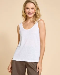 Sale Dunnes Stores Paul Costelloe Living Studio White Linen Vest Top