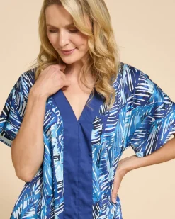 Clearance Dunnes Stores Paul Costelloe Living Studio Blue Leaf Print Kaftan