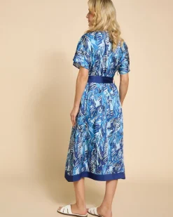 Clearance Dunnes Stores Paul Costelloe Living Studio Blue Leaf Print Kaftan
