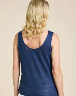 Online Dunnes Stores Paul Costelloe Living Studio Navy Linen Vest Top