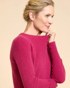 New Dunnes Stores Paul Costelloe Living Studio Berry 100% Cashmere Ribbed Cuff Jumper