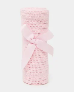 Fashion Dunnes Stores Pink Cellular Blanket