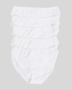 Outlet Dunnes Stores Plain Cotton Rich High Leg Briefs - Pack of 5