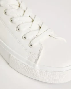 Clearance Dunnes Stores Platform Lace Up White Trainers