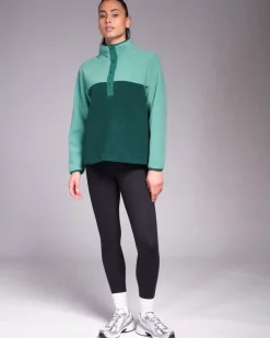 Outlet Dunnes Stores Powercut Ascend Half Snap Dusty Turquoise Fleece