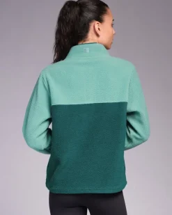 Outlet Dunnes Stores Powercut Ascend Half Snap Dusty Turquoise Fleece