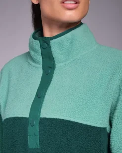 Outlet Dunnes Stores Powercut Ascend Half Snap Dusty Turquoise Fleece