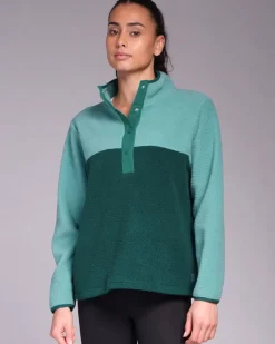 Outlet Dunnes Stores Powercut Ascend Half Snap Dusty Turquoise Fleece