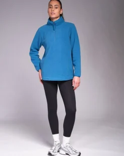 Online Dunnes Stores Powercut Ascend Quarter Zip Vintage Blue Fleece