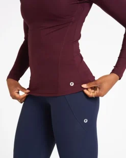 Sale Dunnes Stores Powercut Sculpt Perform Long Sleeve Top In Dark Burgundy