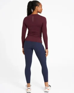 Sale Dunnes Stores Powercut Sculpt Perform Long Sleeve Top In Dark Burgundy
