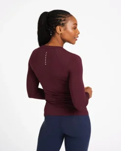 Sale Dunnes Stores Powercut Sculpt Perform Long Sleeve Top In Dark Burgundy