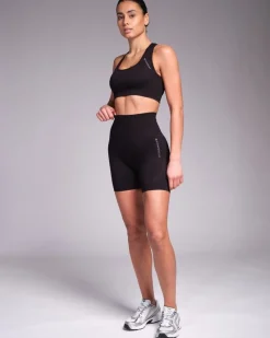 Sale Dunnes Stores Powercut Solid Seamless 6" Shorts in Black