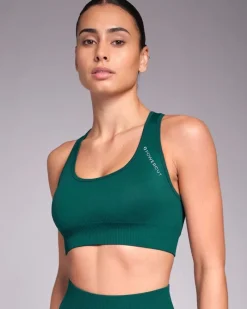 Clearance Dunnes Stores Powercut SOLID Seamless Sports Bra Jungle Green