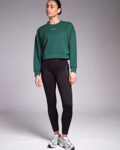 Best Dunnes Stores Powercut Studio Cropped Sweatshirt Jungle Green