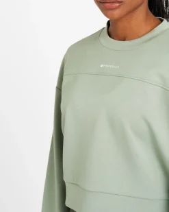 Outlet Dunnes Stores Powercut Studio Cropped Sweatshirt In Lilypad