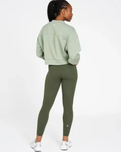 Outlet Dunnes Stores Powercut Studio Cropped Sweatshirt In Lilypad