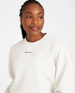 Fashion Dunnes Stores Powercut Studio Cropped Sweatshirt In Marshmallow