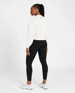 Fashion Dunnes Stores Powercut Studio Cropped Sweatshirt In Marshmallow