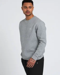 Sale Dunnes Stores Powercut Tek Pak Men's Grey Marl Crew Neck Sweatshirt