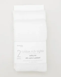 Fashion Dunnes Stores Premium Cotton-Rich Tights - Pack Of 2 - (Newborn-14 Years)