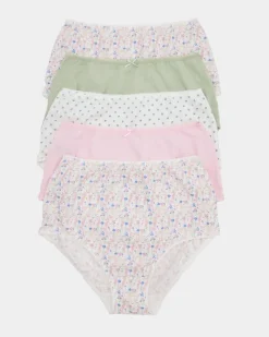 Sale Dunnes Stores Print Cotton Rich Full Brief - Pack Of 5