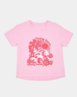 New Dunnes Stores Printed Curved Hem T-Shirt (2-14 Years)