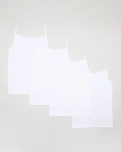 Sale Dunnes Stores Pure Cotton Cami Vest - Pack Of 4 (2-10 Years)
