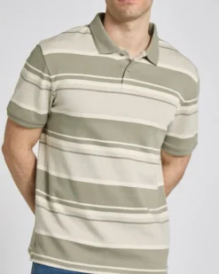 New Dunnes Stores Regular Fit Jacquard Stripe Polo