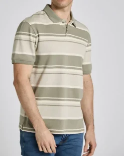 New Dunnes Stores Regular Fit Jacquard Stripe Polo