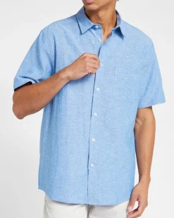 Fashion Dunnes Stores Regular Fit Linen Blend Short Sleeve Shirt